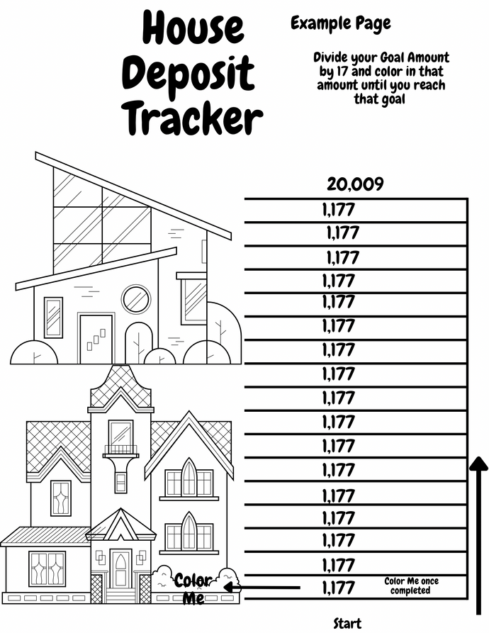 Printable House Deposit Tracker