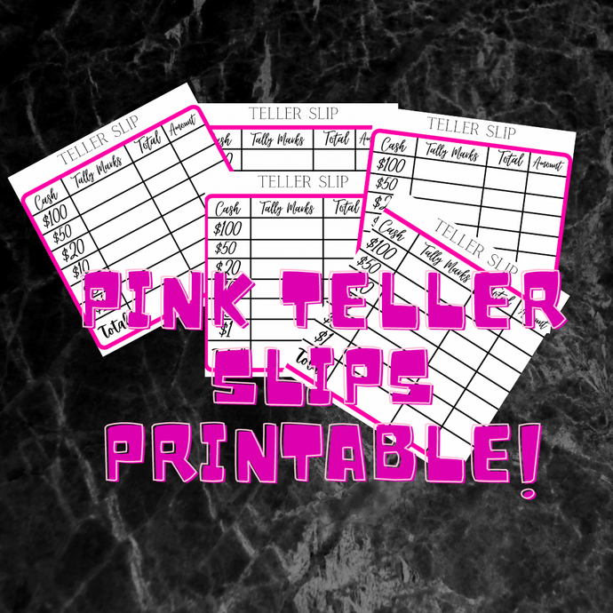 Pink Printable Teller Slips