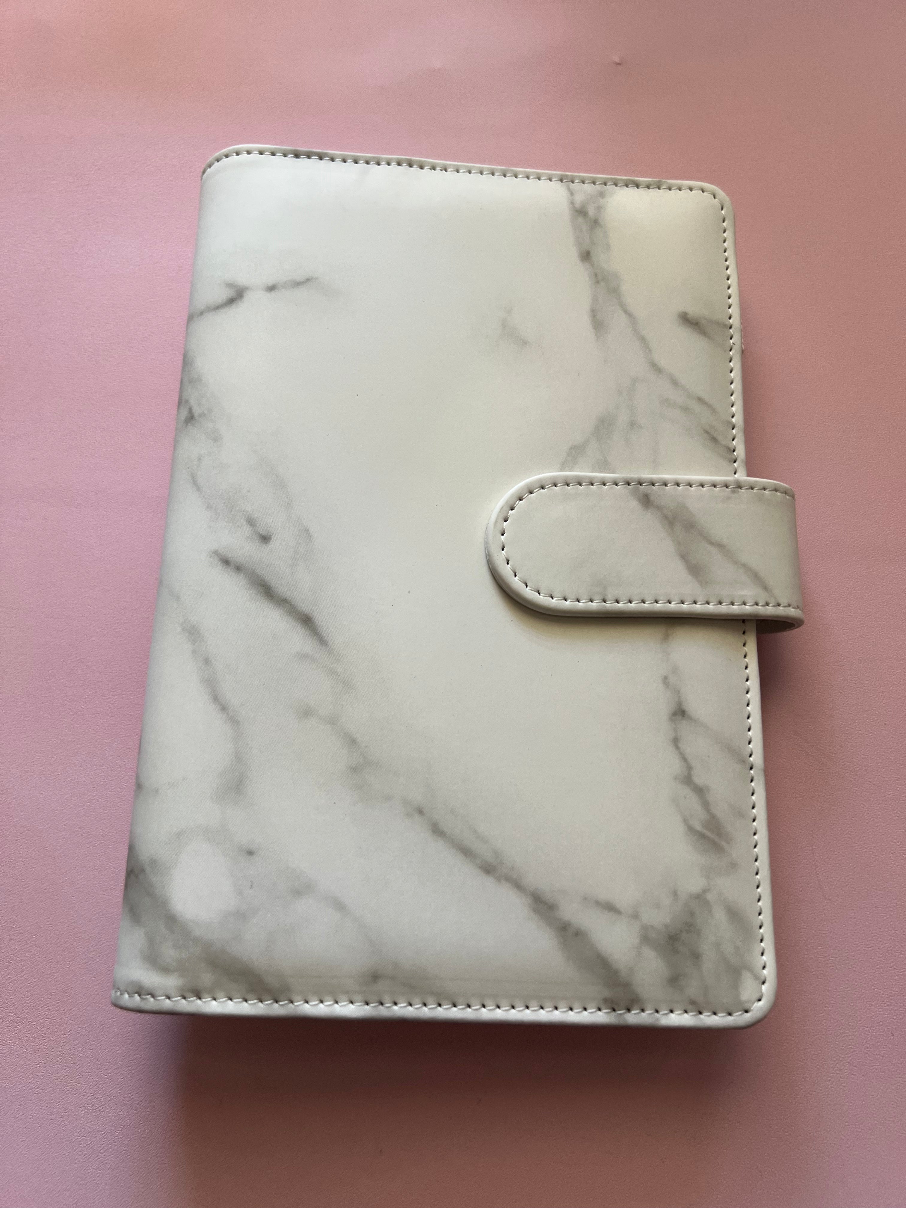 White Marble Budget Queen Binder set – Pink Uni